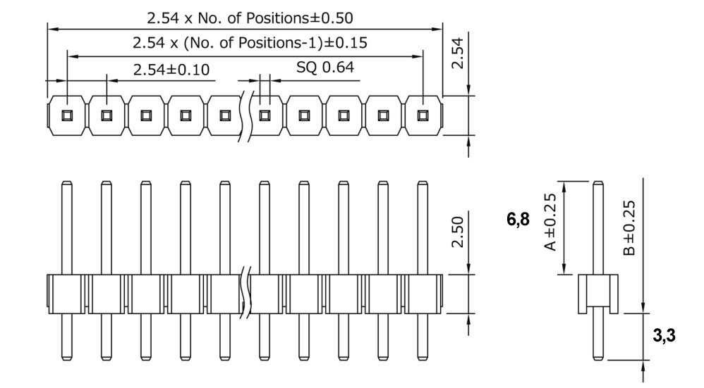 38-878-00077_Zeichnung_50pol_Stiftleiste
