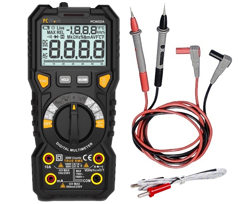 90-798-03140_TrueRms_Multimeter_pcw02A_Bild01 Messgerät Universalmessgerät PCWork PCW Digitales Multimeter TRUE-RMA Automatik