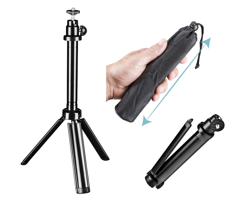 Kamerahalter_38cm_Stativ_3Bein_88-552-04560_B07 Kamerahalter Stativ für Kameras max Höhe 380mm Mini ALU Stativ