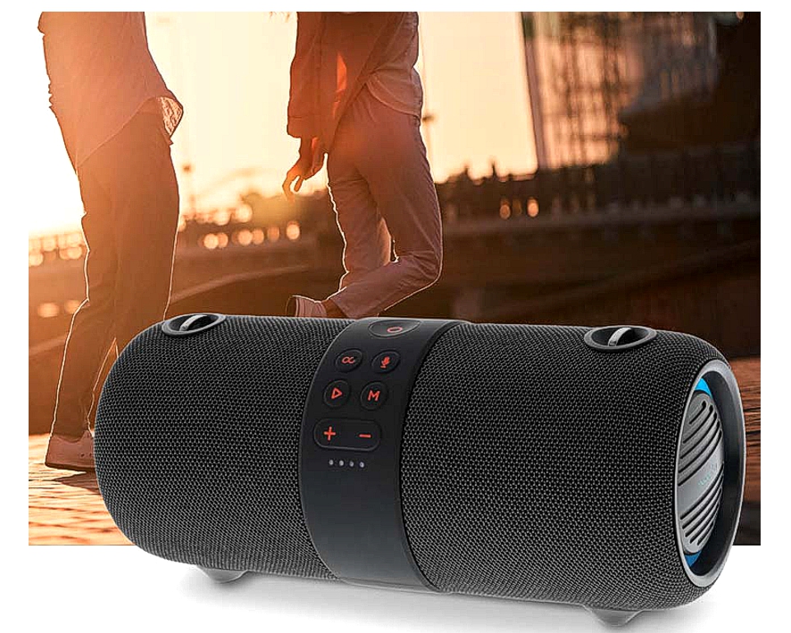 Tragbarer Bluetooth Lautsprecher 40W mit Akku 390Min USB +AUX + RGB-LED + IPX6 Spritzwassergeschützt IN2480