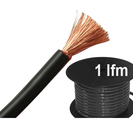 10qmm Kabel FLY 1adrig hochflexibel 99,9% Kupfer OFC SCHWARZ je lfm