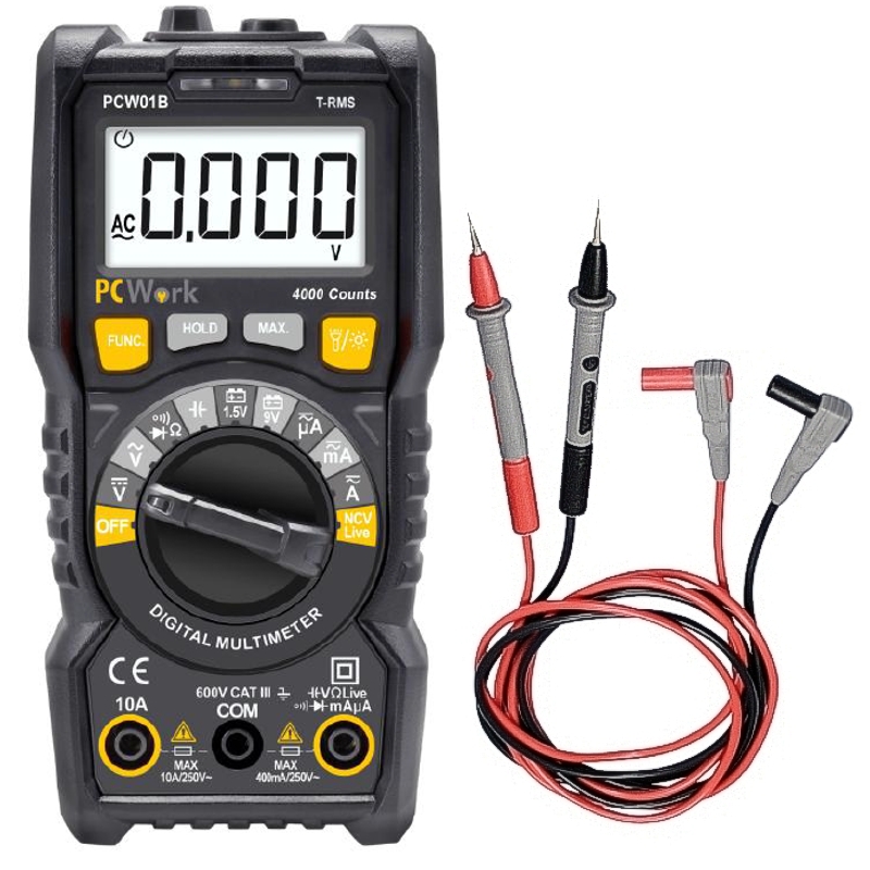 Multimeter_Messgeraet_PCW01B_90-798-03120 Messgerät Universalmessgerät PCWork PCW Digitales Multimeter TRUE-RMS Automatik