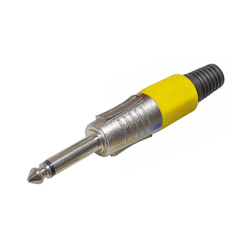 63_klinkenstecker_mono_gelb_39-859-00033 6,3mm Klinkenstecker Mono Metallstecker gelbe Markierung