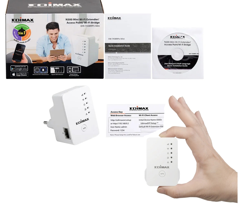 WLAN Repeater WLAN Verstärker mit LAN-Buchse Intelligenter 3-in-1 Repeater 2,4Ghz Access-Point oder Wireless-Bridge