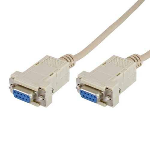53-680-01100_Nullmodem_Kabel 2m SUB-D Kabel Nullmodem Kabel 9pol Buchse Buchse CROSS V24