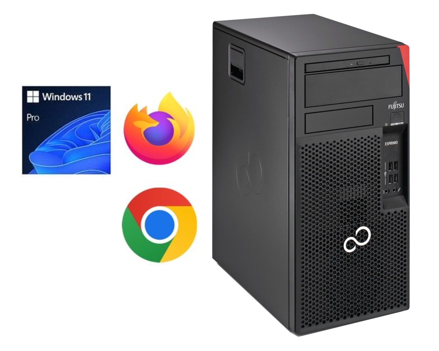 Computer Miditower FUJITSU Esprimo P558 E85+ MI6W Intel i3 G81 8GB 256GB SSD DVD-Brenner Win11P Refurbished