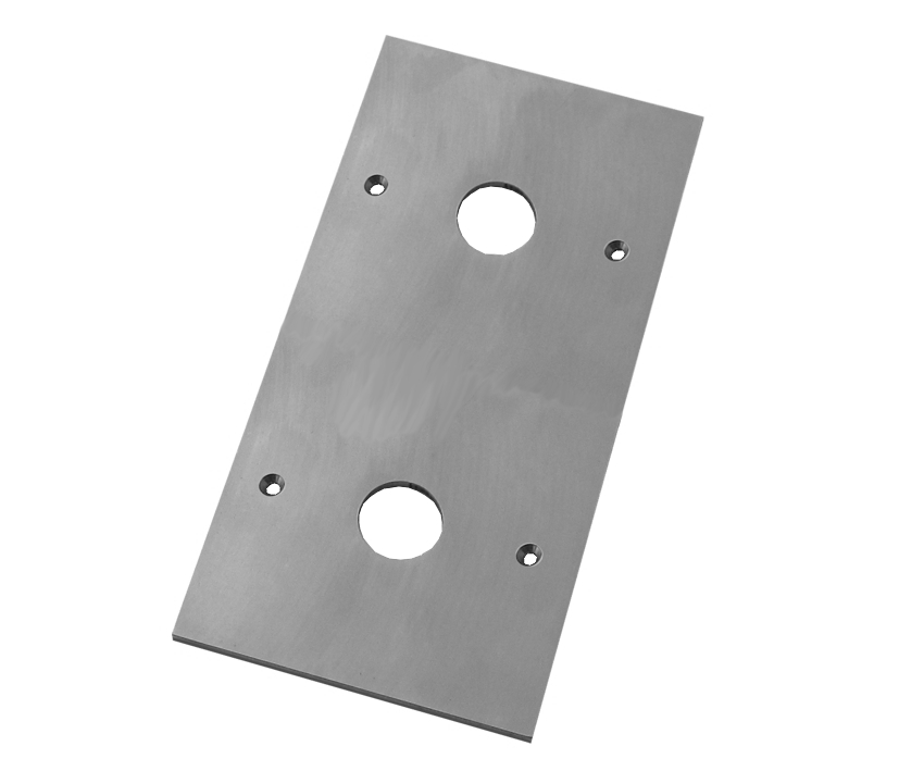 Tuer_Edelstahlblende_99-300-07020_B2021 Klingelknopf Blende für Klingeltaster V2A 2-fach 4HB 153x82mm mit 4-Bohrungen pas für Schalterdosen