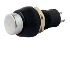 95-839-00135_2015_01 Schalter Druckschalter rund 1xEIN bis 250V 1A Schwarz Kopf in Silber