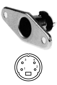 39-860-00022_4pol_mini_din_Buchse 4pol Mini DIN Buchse Metallausführung für Flanschmontage