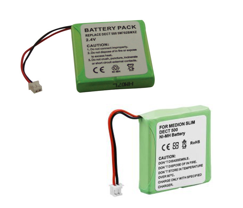 2,4V Akku für Funktelefon zB Sinus A201 Slim Dect 500 502 580 582 D7400 S63006 S63022 MD81877 2,4V 600mAh