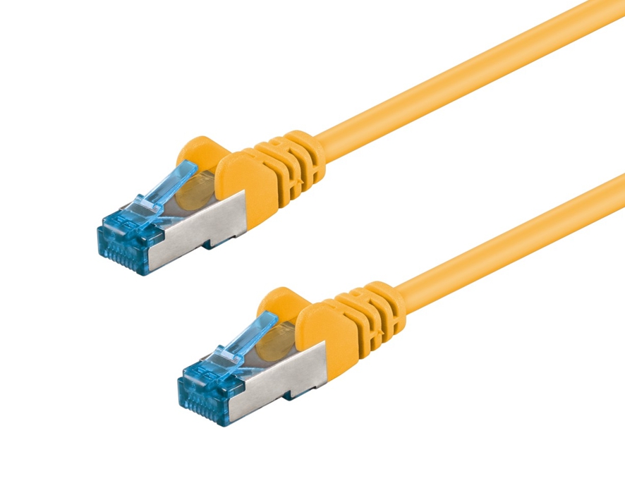 0,5m LAN Kabel Cat6A Patchkabel Gelb PIMF 1GB 10GB SFTP