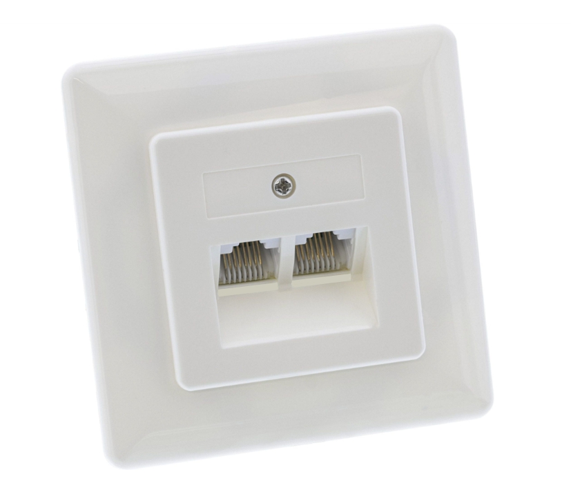 2x RJ45 Dose Unterputz 1zu1 parallel durchverdrahtet 2x RJ45 Dose Unterputz 1zu1 parallel durchverdrahtet