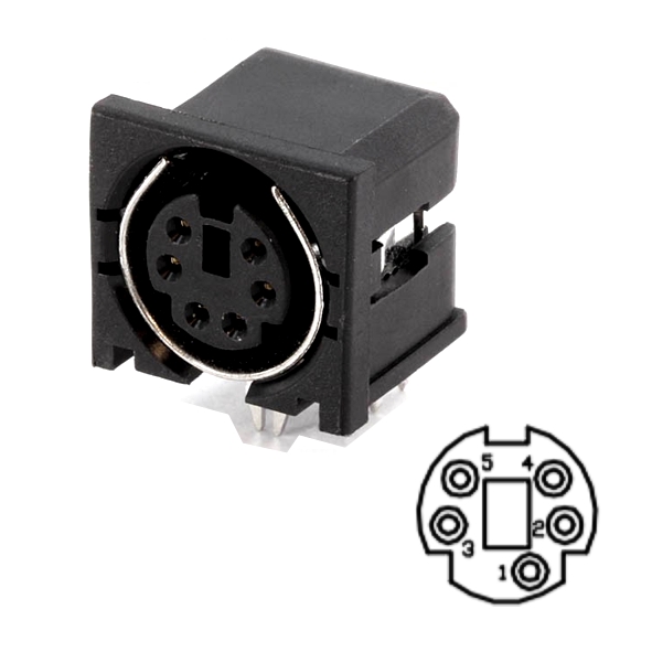 5pol_MINI_DIN_Buchse_ungeschirmt_39-860-00017 5pol Mini DIN Buchse Printmontage ungeschirmt