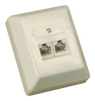 c00565595cf9556939f23fe1f2001cdd 2x RJ45 Aufputz Dose ohne Widerstand 1zu1 parallel durchverdrahtet Beige