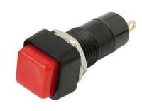 95-839-00150 Schalter Druckschalter 15x15mm bis 250V 1A Schwarz Kopf in Rot