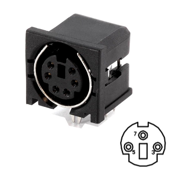 39-860-00015_3pol_MINI_DIN_Buchse_ZG01 3pol Mini DIN Buchse Printmontage ungeschirmt