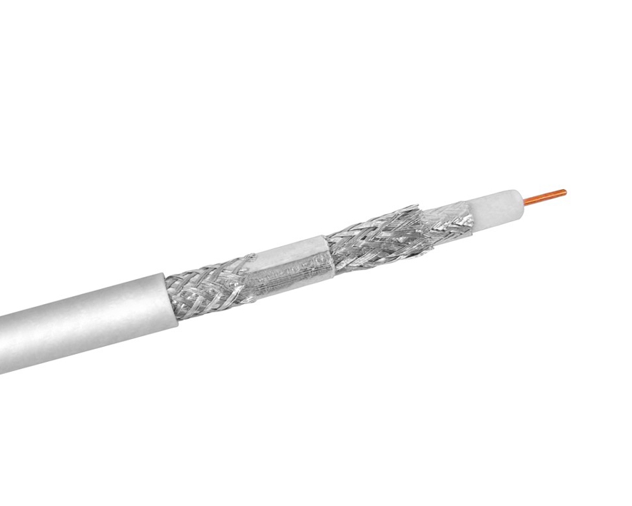 50m SAT Kabel 100dB Bundware Weiss 7mm SAT-Koaxialkabel doppelt geschirmt