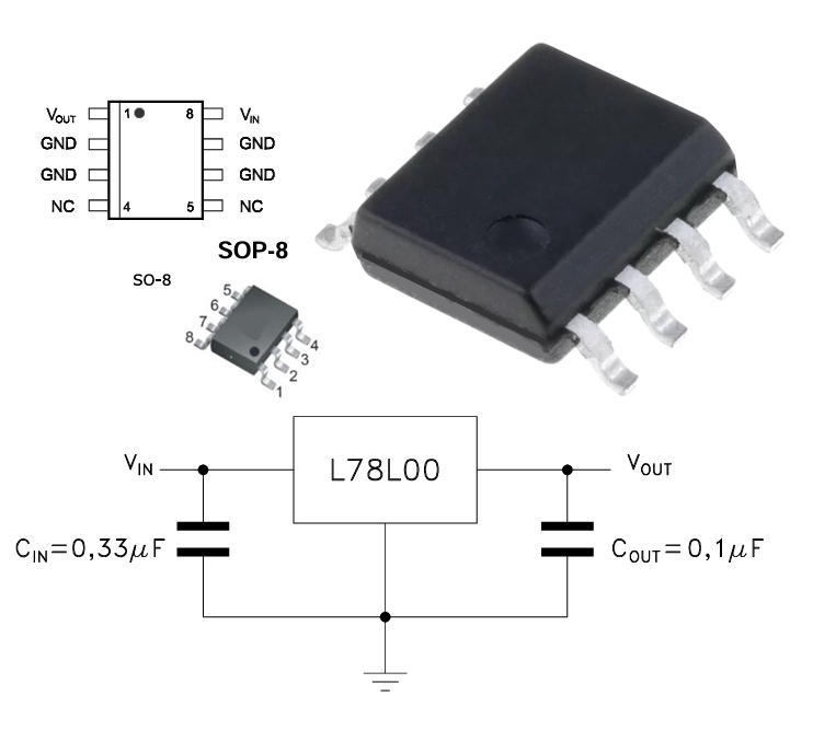 78L05 SMD Stabi +5V 100mA SO8 SOP8 5Volt Stabi IC