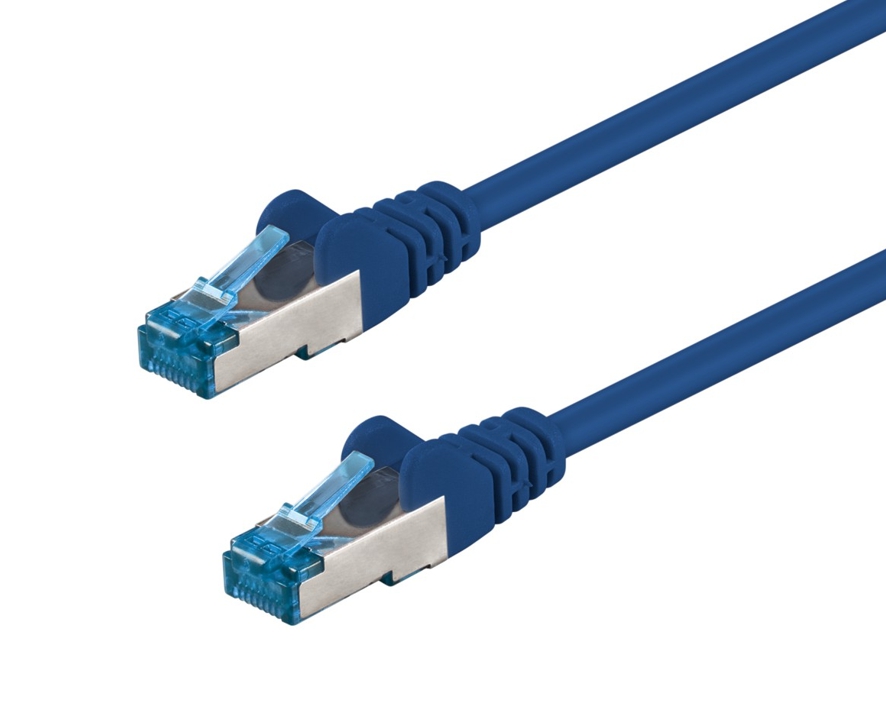 0,5m LAN Kabel Cat6A Patchkabel Blau PIMF 1GB 10GB SFTP