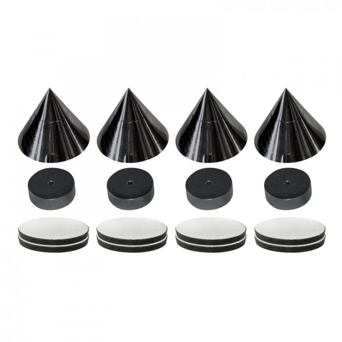 Spikes-Kegel-Pyramide-Schwarz-85-771-00297 Boxenfuss SPIKES 4er SET Kegel Pyramide Schwarz Füße