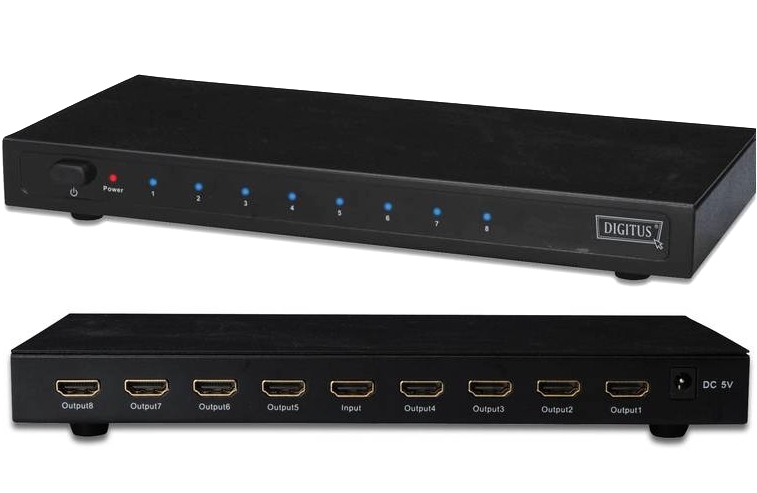 hdmi-8fach-verteiler-53-680-03100-K2 HDMI Verteiler 1xIn auf 8xOut aktiver HDMI Splitter