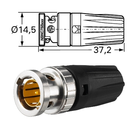 bnc-stecker-neutrik-NBNC75xx HD BNC Stecker zu RG59 Koaxkabel