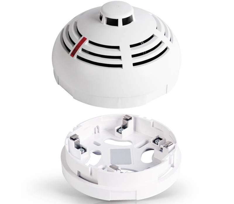 Rauchmelder 12-24VDC kabelgebunden Multikriterienmelder mit Sockel DC-Schaltkontakt Rauchmelder 12-24VDC kabelgebunden Multikriterienmelder mit Sockel DC-Schaltkontakt
