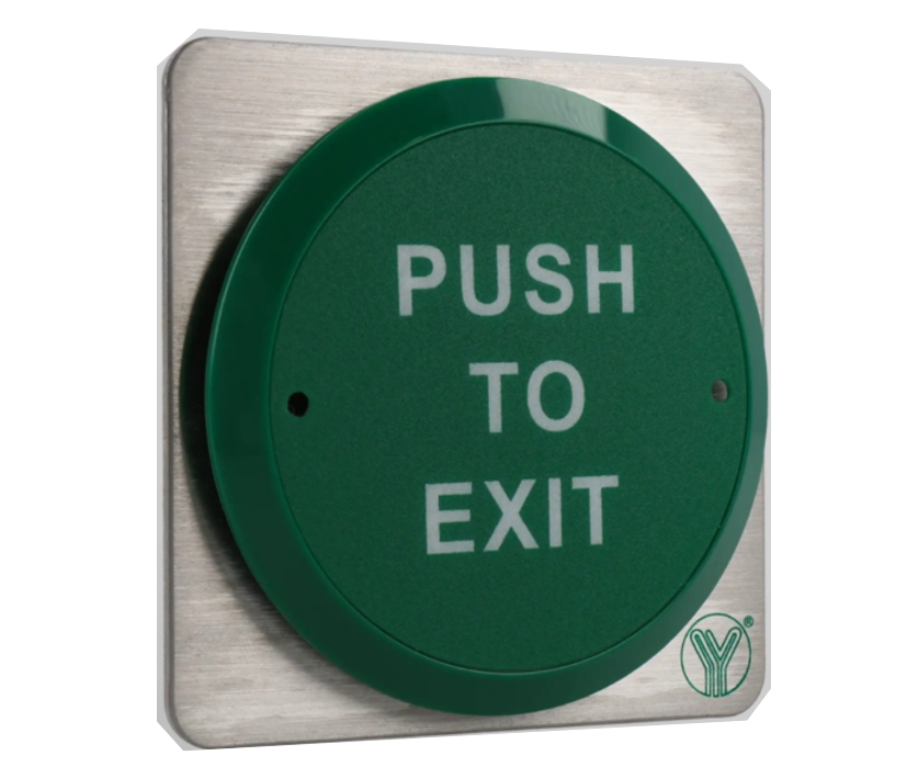 Türöffnertaste EXIT Knopf mit Edelstahlplatte 86x86mm für Elektrischer Türhalter Türöffner Elektromagnete usw 