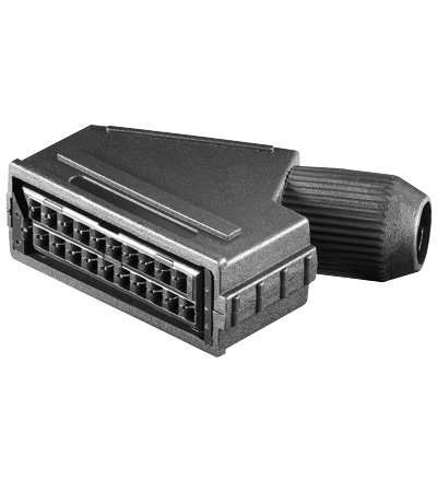 SCART 21pol Kupplung Kunststoffgehäuse Crimpen oder Löten SCART 21pol Kupplung Kunststoffgehäuse Crimpen oder Löten