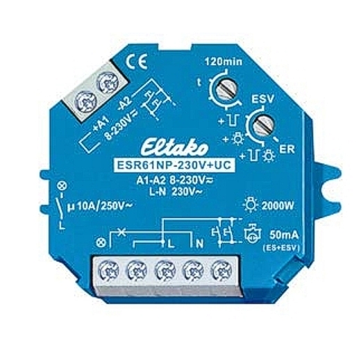 47-826-00158_New Relais Bistabil 12V 24V 230V Stromstoss 1-EIN bis 10A 250V Eltako ESR61NP mit Zeitfunktion