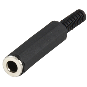 39-859-00063-2013-JC-110 6,3mm Klinkenkupplung Stereo Kunststoff mit Knickschutz