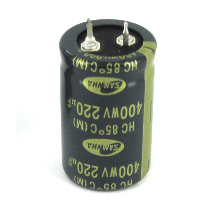 220uF-400V-Samwha-25-716-00380 Elko 220uF 400V radial H41x26mm RM10