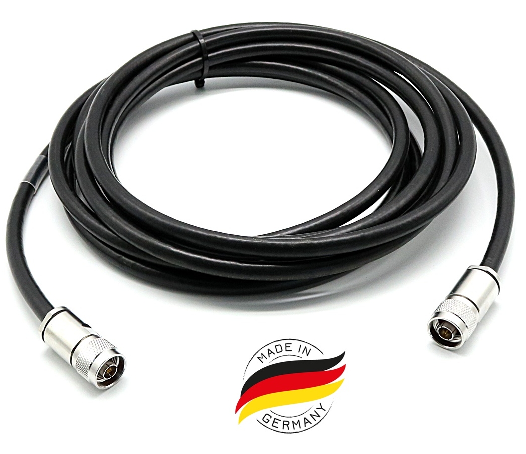 N-Kabel_RG213_N-Stecker_42-712-00350 10m N-Kabel N-Stecker auf N-Stecker Koaxkabel RG213 Black N-Type