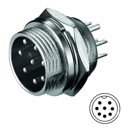 39-857-00020_8pol_Metalldose_Tucheldose_2020 Tuchel 8pol Einbaubuchse Einbaustecker mit Stiften Male