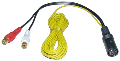 8pol_DIN_Kupplung_auf_Cinch_41-153-00100 LineOut Adapter 8pol DIN Kupplung auf 2x Cinchstecker mit Remote
