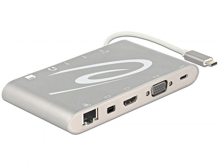 USB-C_Dockingstation_55-800-77011_B02 USB-C Dockingstation für Android MacOS Windows 4K HDMI VGA DisplayPort LAN USB Kartenleser