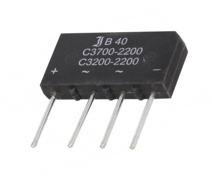 9-640-00090_Gleichrichter_B40C3700 Gleichrichter bis 3,7A 40V +/ac/ac/- RM10-RM7,5 B40C3700