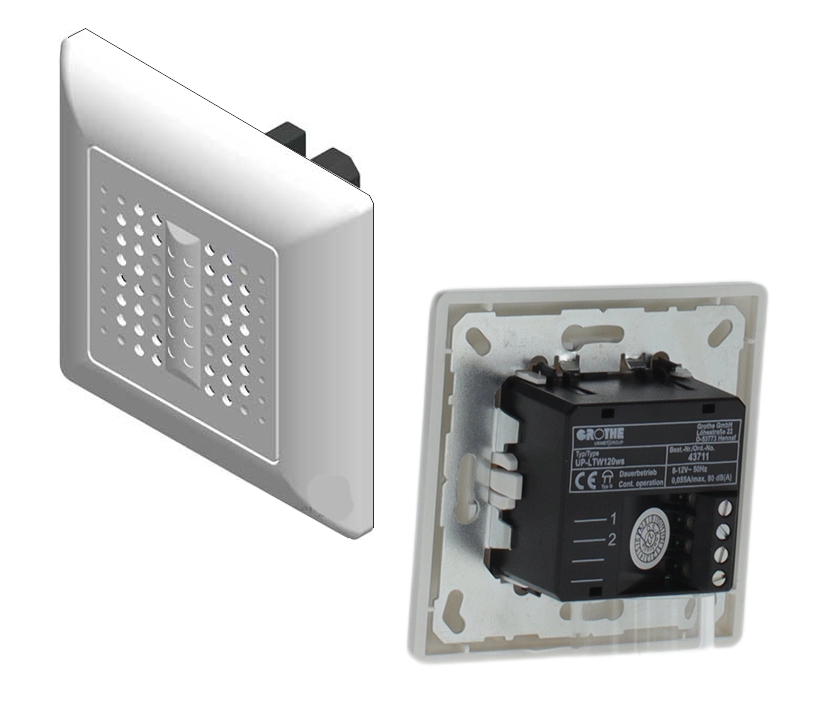 Klingel Unterputz 8-12VAC 80x80mm passend zu 50x50mm Blenden von JUNG GIRA usw.