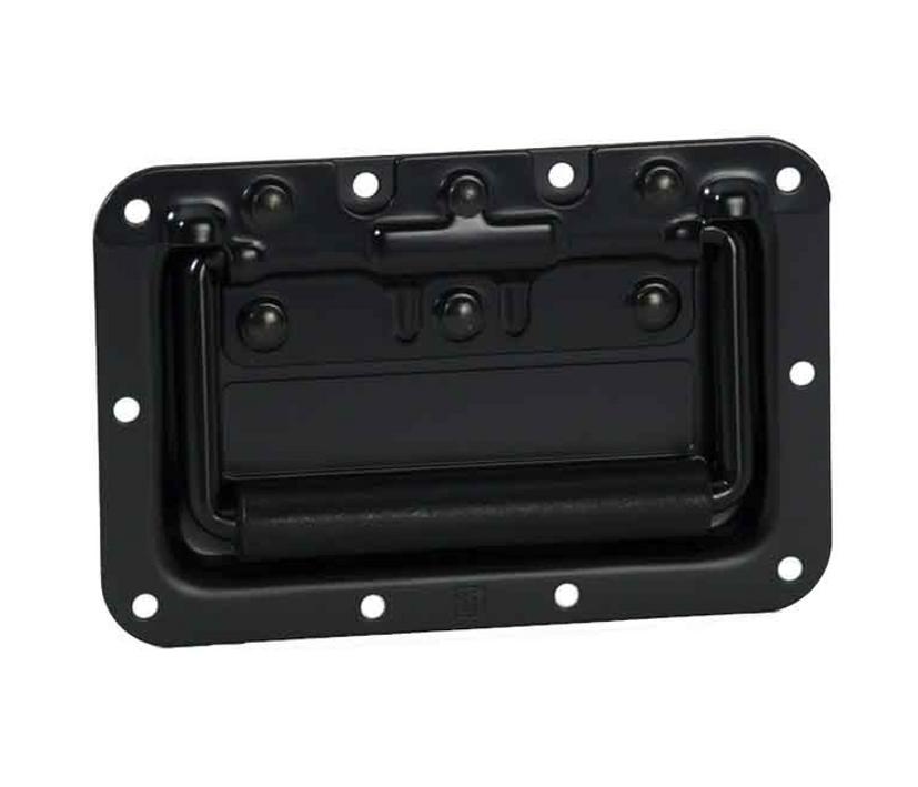 85-771-00270_Metall_Klappgriff Griff Einlassgriff mit Feder Klappgriff 154x100mm Schwarz
