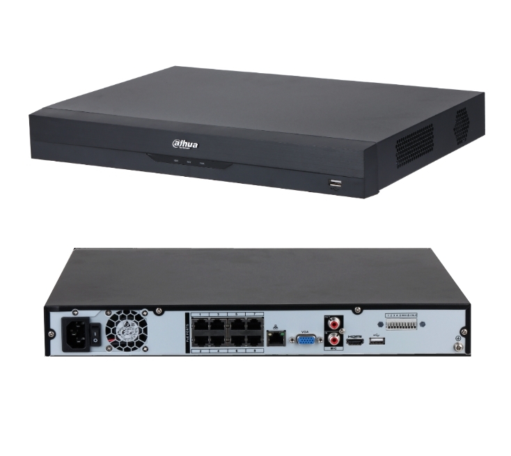 8Kanal_IP_Rekorder_B01_79-227-07015 IP NVR 8-Kanal Recorder mit KI HDMI VGA 8xPoE Maus ohne HDD 4208-8PoE-EI