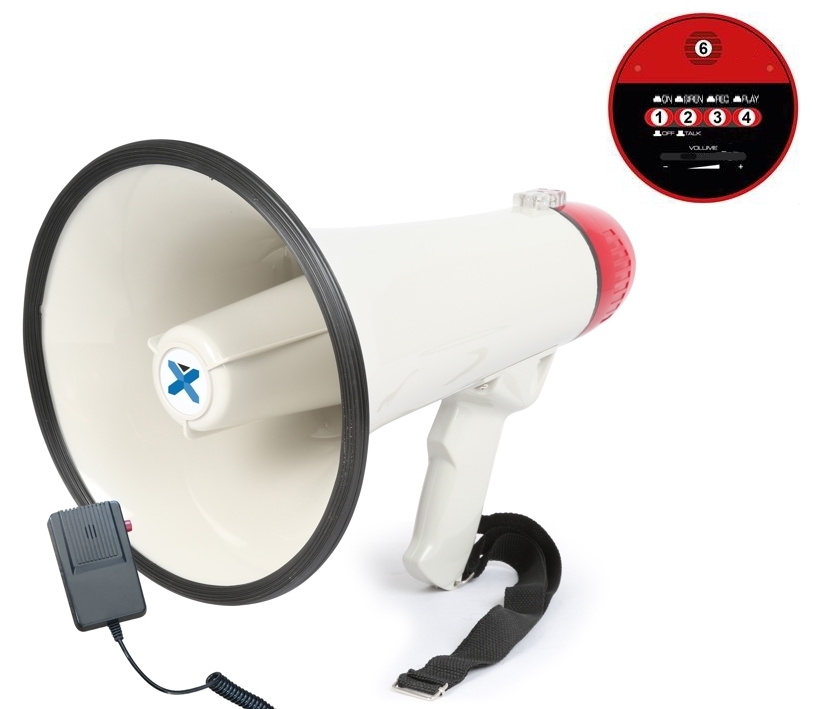 Megafon Megaphon 40W mit Sirene Rekorder und Kabelmikrofon VO-E40 Megafon Megaphon 40W mit Sirene Rekorder und Kabelmikrofon VO-E40