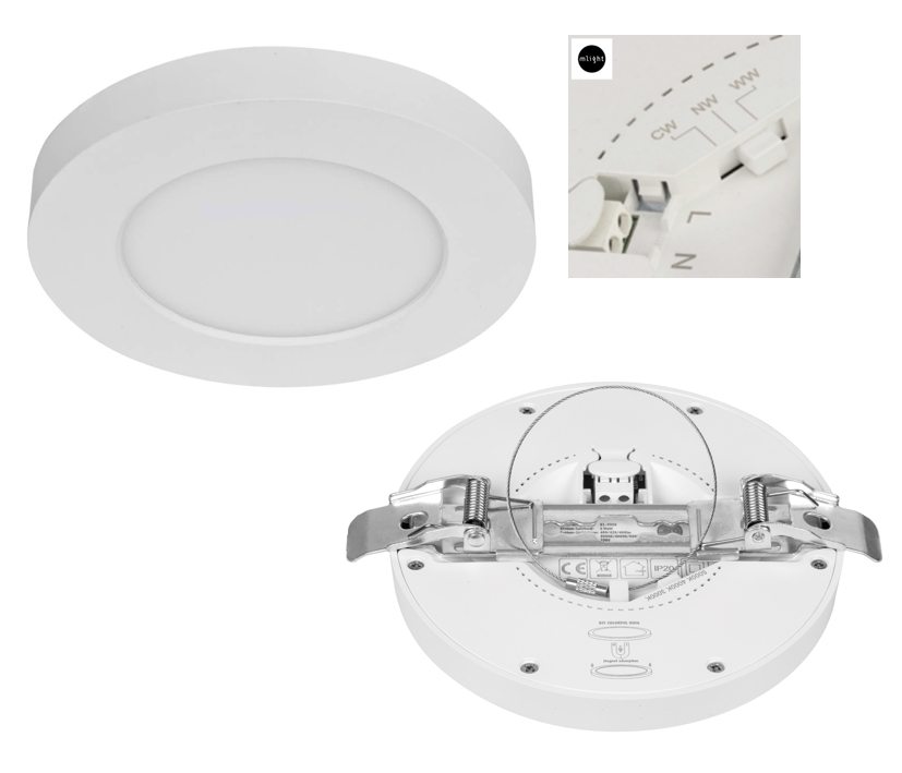 6W LED Panel 140mm Rund einstellbar 3000K-4000K-6500K 400lm Sanierungs-Downlight mit integr Netzteil