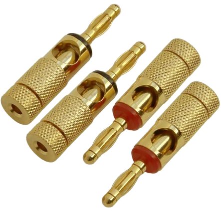 39-850-00136-Bananstecker-vergoldet-4 4mm Bananenstecker vergoldet 4-Stück Pack