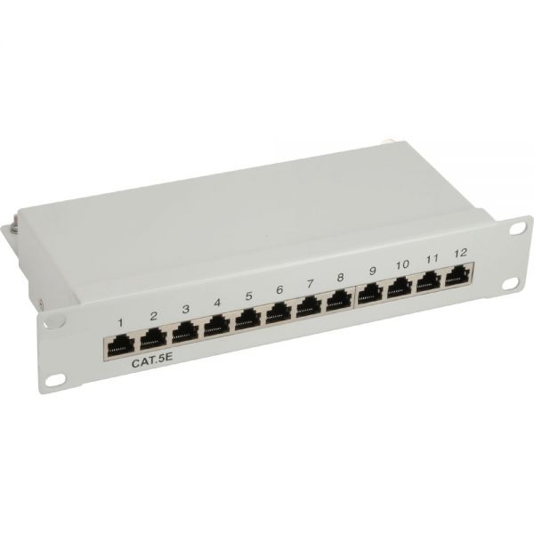 10zoll-Patchpanel-cat5e-53-800-00750 10zoll Patchpanel CAT5e Patchfeld 12xRJ45 LSA Panel Auflegefeld