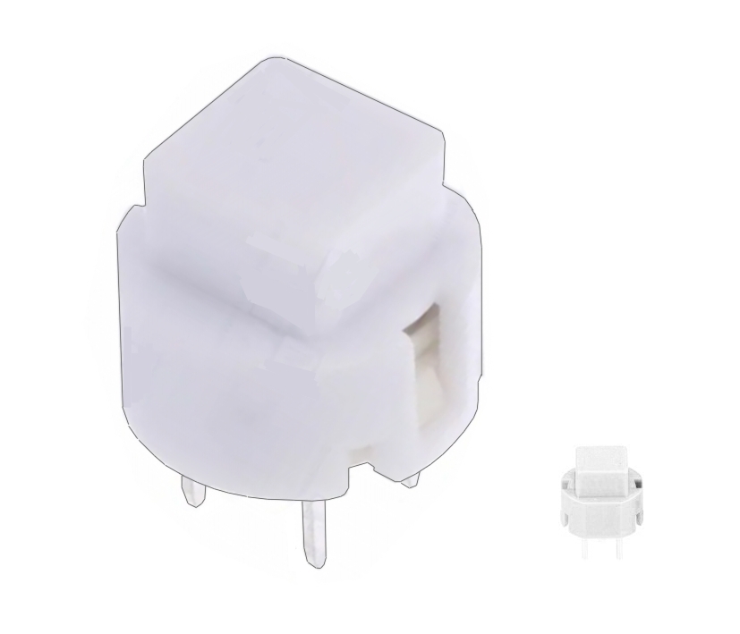 95-839-00033_Platinentaster_Weiss_2020 Taster Platinentaster 1xEin NO RM5 Keyswitch eckig Weiss