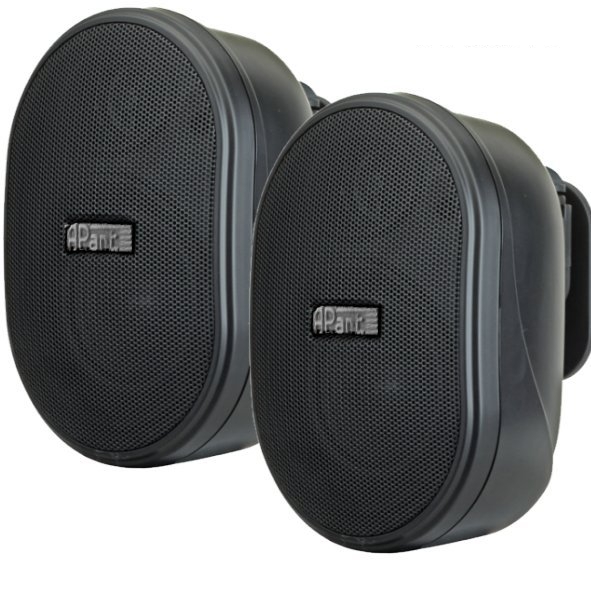 OVO3-BL-88-500-09010-2015558934709c972 Wandlautsprecher OVO3T 80W 2x40W 16-ohm oder 100V-ELA IP60 Kompaktlautsprecher Schwarz -- PAAR