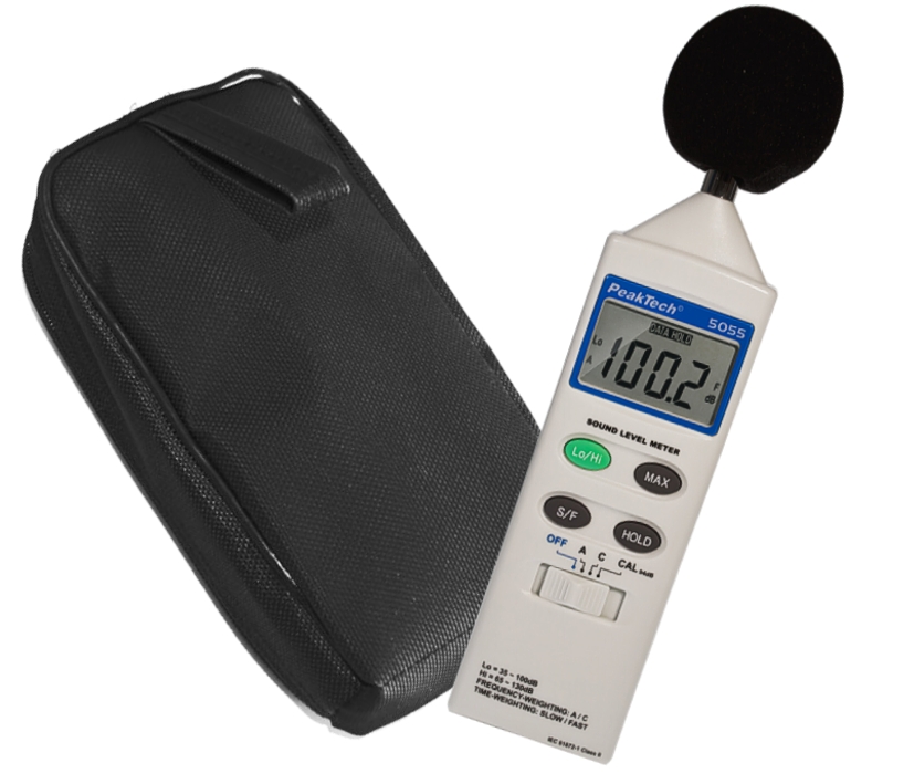 Schallpegelmessgeraet_fuer_Arbeitsplatz_91-400-00210 Messgerät Schallpegel P5055 35 bis 135dB LCD 2 Bereiche Schallpegelmessung