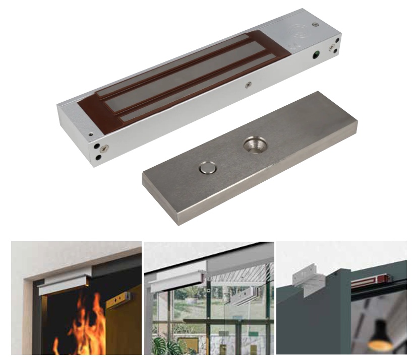 Elektrischer Türhalter bis 285Kg Haltekraft 12V-24V Elektromagnet Haltemagnet für Glastüren Tore Feuerschutztüre