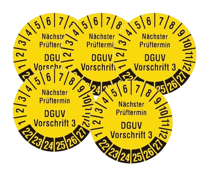44-794-00750_DGUV3_Aufkleber_2022 DGUV3 Aufkleber DGUV-3 Plakette Mehrjahresprüfplakette - 1000 Plaketten -