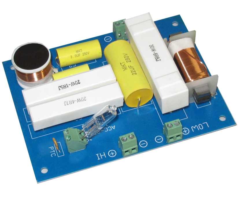 2-Wege Weiche 8-Ohm 200W RMS 400W max. 4,5kHz Frequenzweiche mit Hochtonschutz über Soffitte